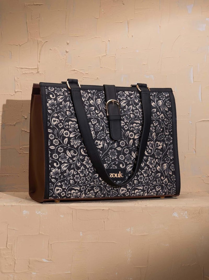 ZOUK Rhea Kapoor Office Bag | Fits up to 15 inch Laptop | Stylish Handbag for Office, Travel & Daily Use | Water-Resistant | Lightweight & Spacious | - Image 3