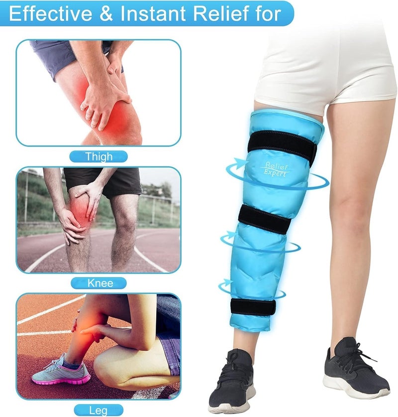 Relief Expert Large Leg Ice Pack Wrap  Reusable Gel Cold Pack for Leg Knee Thigh  Hip with 3 Adjustable Straps Cold Compress Wrap for Muscle Recovery  Soothing Support After Workout - Image 3