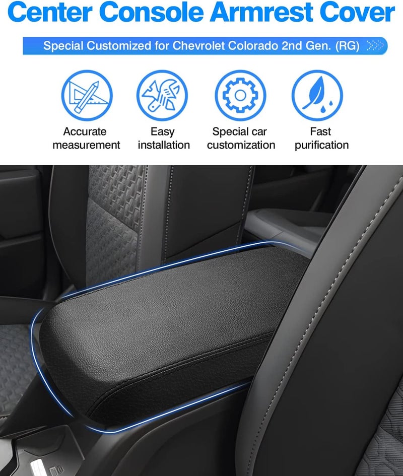 Autorder Center Console Cover for 2015-2022 Chevrolet Chevy Colorado/GMC Canyon Accessories Armrest Cover Anti-Scratch Middle Console Pad Leather Armrest Protector - Image 2