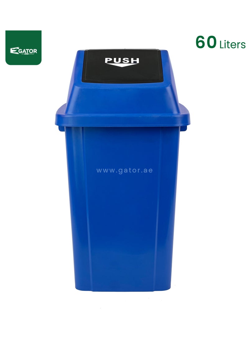 Gator Gator Quadrate Garbage Bin with Push Top  60L Blue  - Image 2