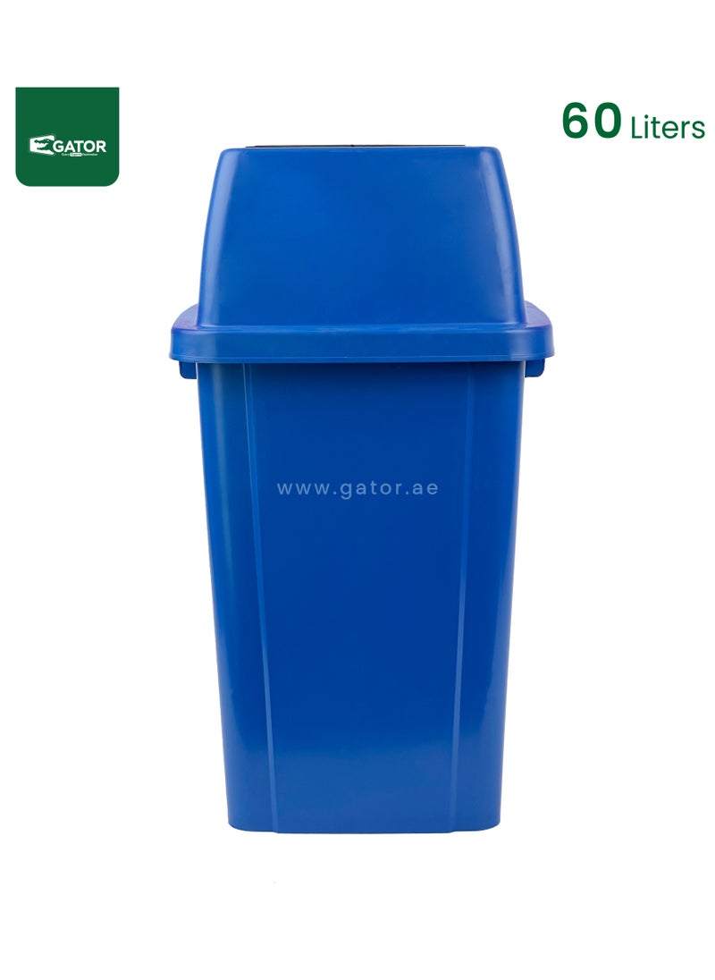 Gator Gator Quadrate Garbage Bin with Push Top  60L Blue  - Image 3