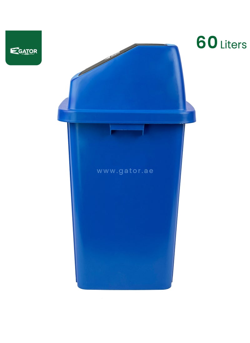Gator Gator Quadrate Garbage Bin with Push Top  60L Blue  - Image 4