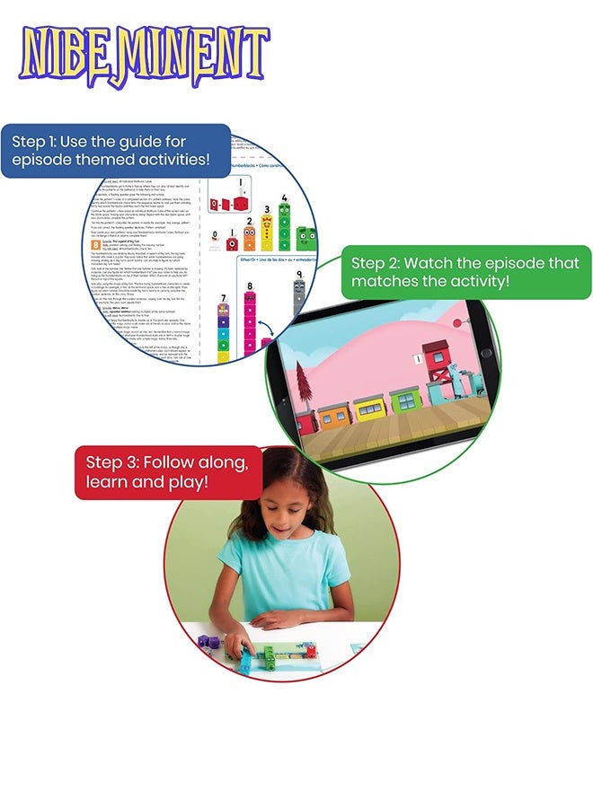 NIBEMINENT MathLink Cubes Numberblocks 1-10 Activity Set, 30 Preschool Learning Activities, Counting Blocks, Linking Cubes, Educational Toys for Kids, Number Games, Math Manipulatives Kindergarten  - Image 3