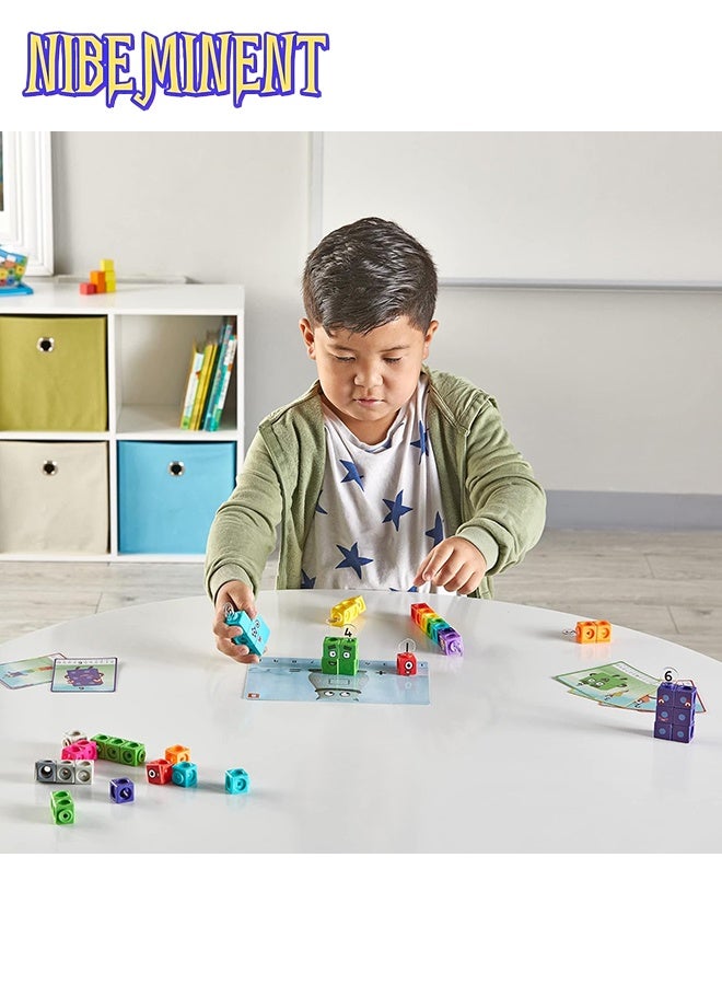 NIBEMINENT MathLink Cubes Numberblocks 1-10 Activity Set, 30 Preschool Learning Activities, Counting Blocks, Linking Cubes, Educational Toys for Kids, Number Games, Math Manipulatives Kindergarten  - Image 4