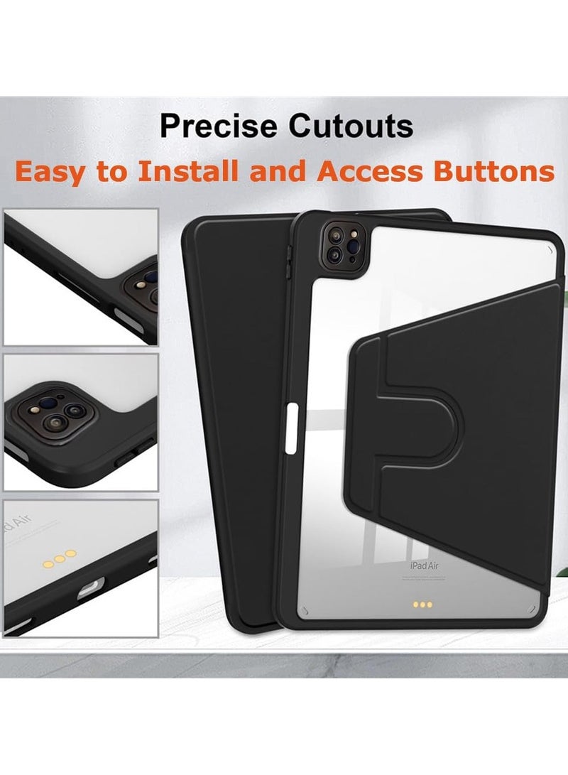 DUSALA Rotating Case for iPad Pro 12.9-Inch (2018), with Pencil Holder,360 Degree Rotation Protective Stand Slim Cover Clear Back, Auto Wake/Sleep (iPad Pro 12.9) - Image 5