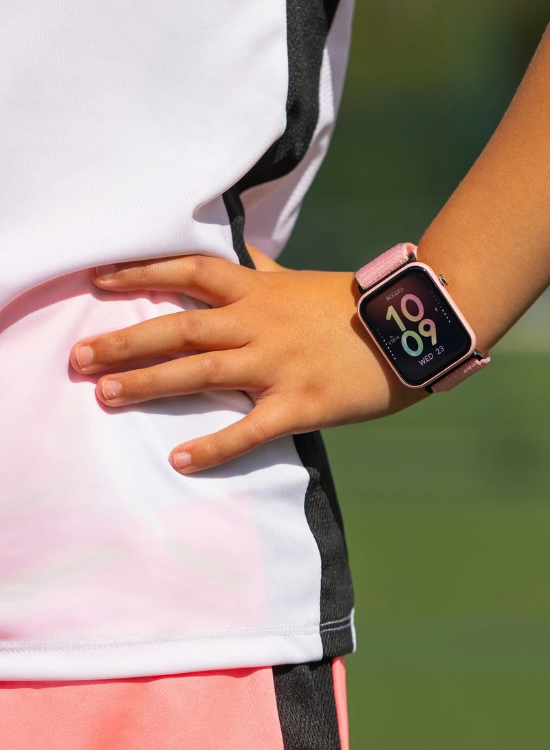 Tikkers Smart Series 13 Pink Riptape Strap Smart Watch - Image 2