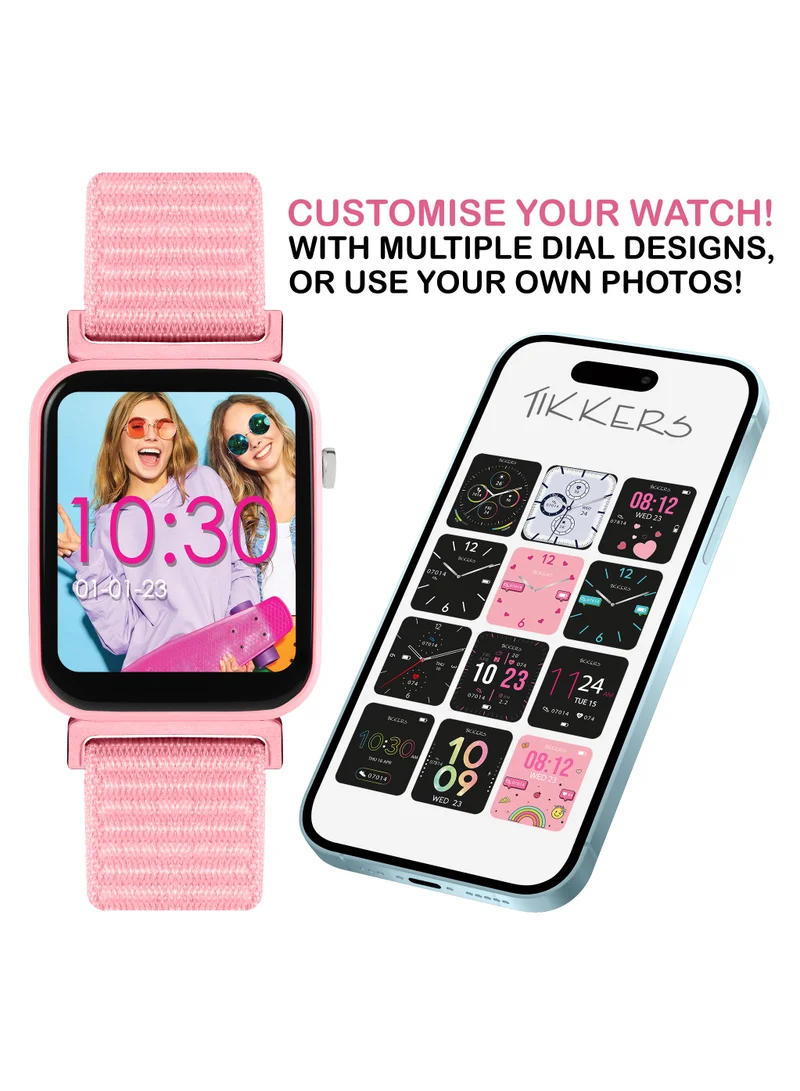 Tikkers Tikkers Smart Series 13 Pink Riptape Strap Smart Watch