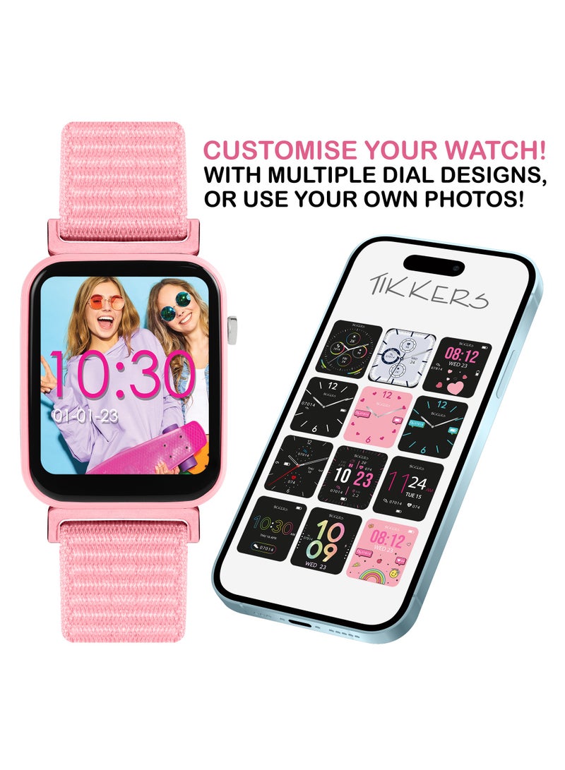 Tikkers Smart Series 13 Pink Riptape Strap Smart Watch - Image 3