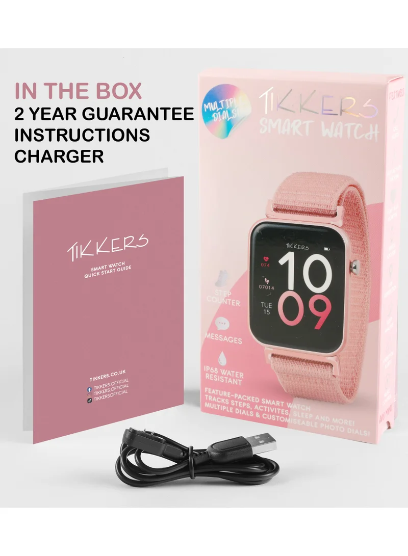 Tikkers Tikkers Smart Series 13 Pink Riptape Strap Smart Watch