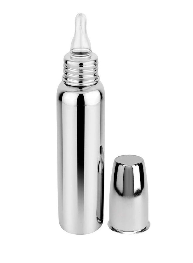 Miracle Moms Stainless Steel Feeding Bottle 304 Grade Steel with Anti Colic Silicone Nipples - 250 ml (Silver) /Ideal for Newborns and Toddlers (Pack of 1) - Image 1