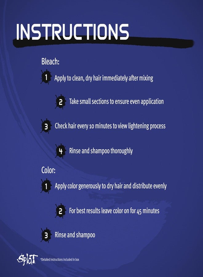 Splat Blue Envy Semi Permanent Hair Dye Kit with Bleach, 1 Application, Includes Blue Hair Dye, Oxide & Bleach Powder, Vegan & Cruelty Free Hair Color - Image 3