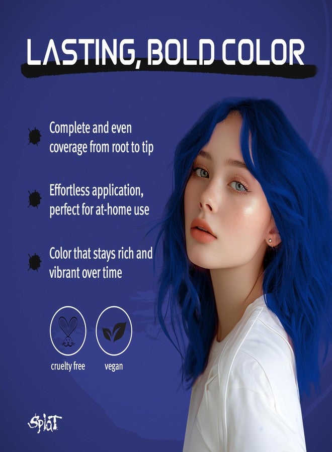 Splat Blue Envy Semi Permanent Hair Dye Kit with Bleach, 1 Application, Includes Blue Hair Dye, Oxide & Bleach Powder, Vegan & Cruelty Free Hair Color - Image 2