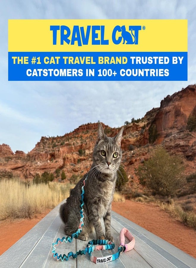Your Cat Backpack Travel Cat Harness and Bungee Leash Set - 2 in 1 Adjustable Escape Proof Cat Harness & Leash for Small, Medium, Large Cats, Kitten - H-Style for Outdoor Walking (Watercolors) - Image 2