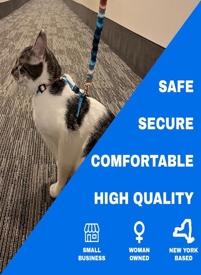 Your Cat Backpack Travel Cat Harness and Bungee Leash Set - 2 in 1 Adjustable Escape Proof Cat Harness & Leash for Small, Medium, Large Cats, Kitten - H-Style for Outdoor Walking (Watercolors) - Image 4