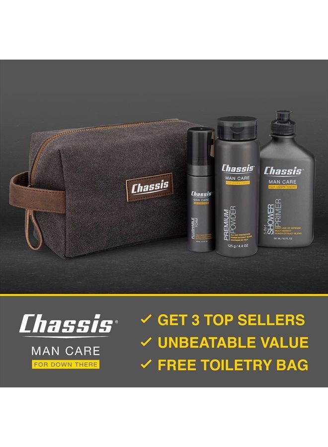 chassis Gift Set with Flushable Foam, Premium Body Powder, and Shower Primer - Image 2