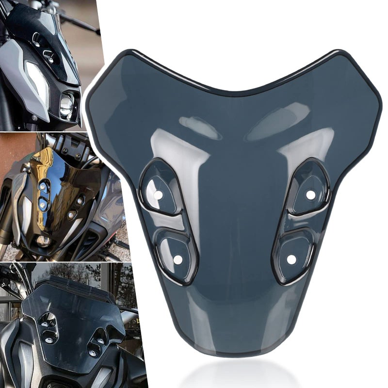 MT07 2024 Motorcycle Front Windshield Windscreen Airflow Wind Deflector Compatible with MT07 MT07 2021 2022 2023 2024 Black