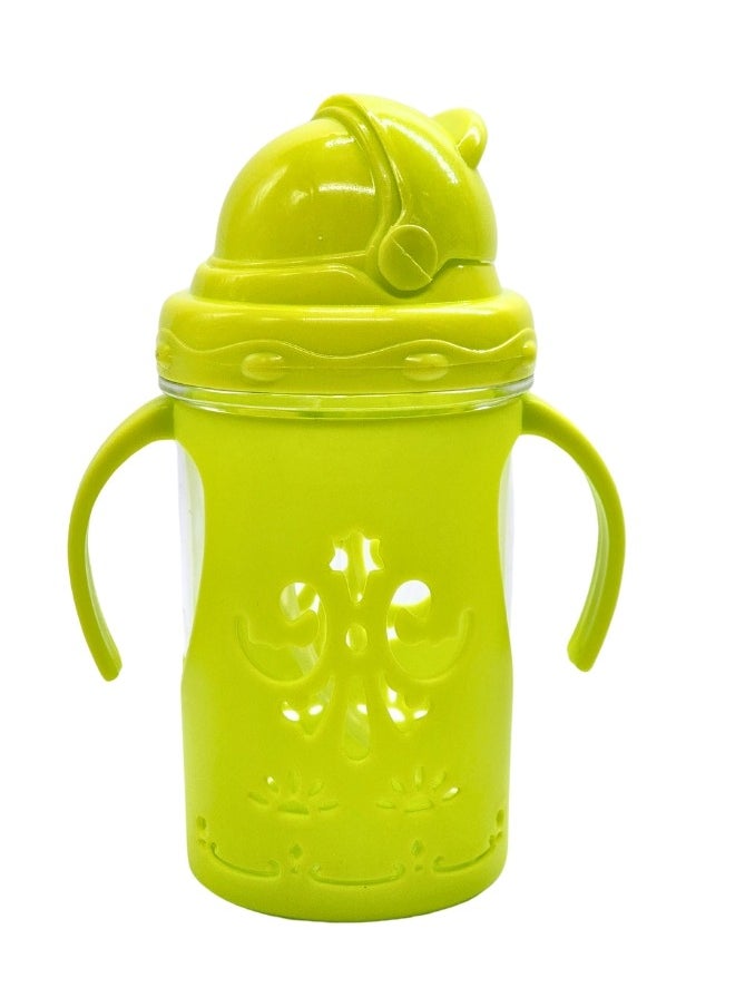 FALMER 300ml BPA-Free Children Water Bottle with Straw & Dual Handle Toddler Kid Baby Milk Drinking Feeder Travel Outdoor Leakproof Shatter Resistant  - Image 3