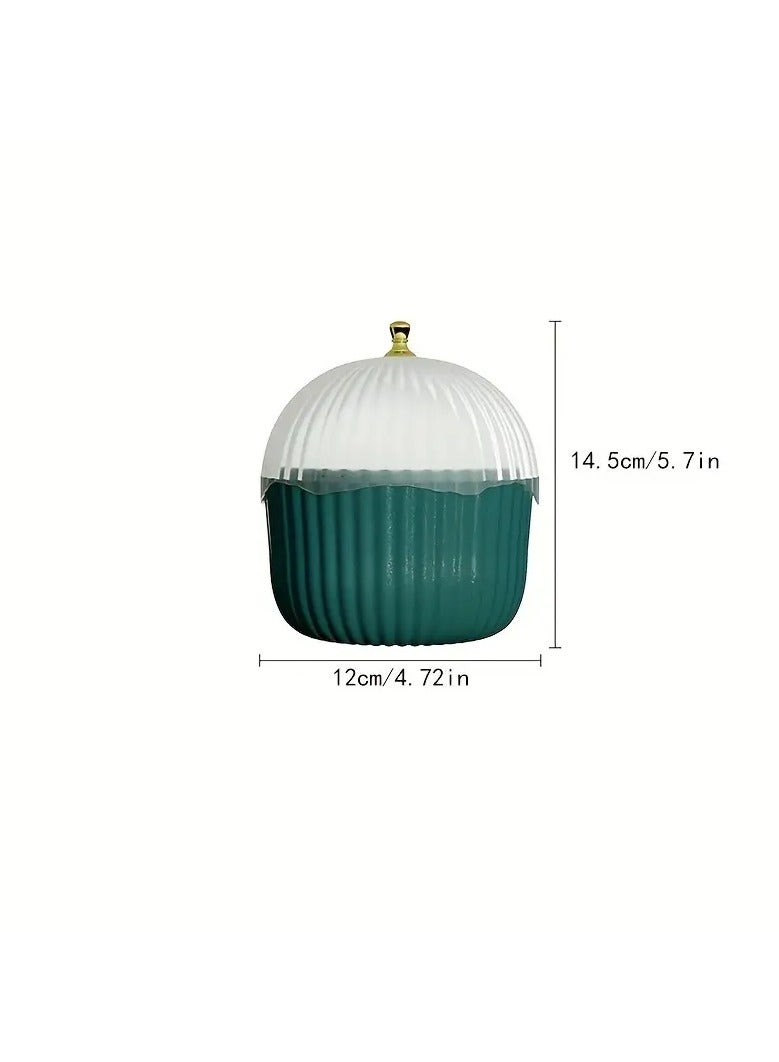 ORiTi Dustproof Cosmetic Organizer For Vanity-Holds Lipstick,Makeup Brusher, Perfume,and Skin Care Products - Transparent Lid - Green - Image 4