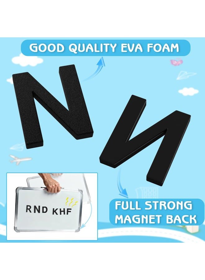 Lzttyee Decorative Magnetic EVA Alphabet Letters/Arabic Numerals for Refrigerator/White Board (117pcs Letters Black) - Image 2