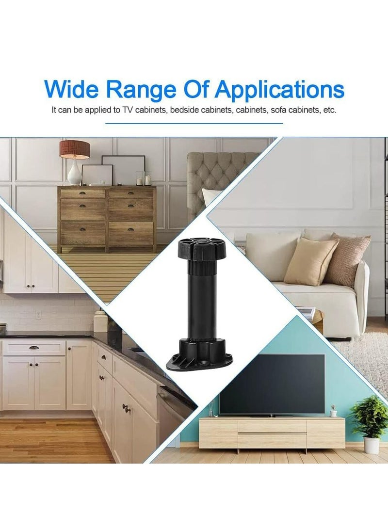 CMGTYYD Cabinet Foot, 12pcs Plastic Cabinet Foot 100mm Adjustable Furniture Cupboard Leg Feet Plastic Cupboard Plinth Foot Leg Set Leveling Furniture Legs Leveler Replacement for Kitchen Cabinet - Image 4