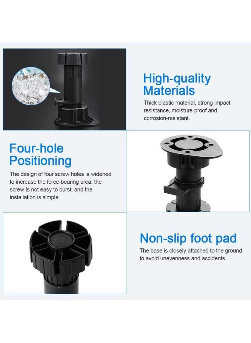 CMGTYYD Cabinet Foot, 12pcs Plastic Cabinet Foot 100mm Adjustable Furniture Cupboard Leg Feet Plastic Cupboard Plinth Foot Leg Set Leveling Furniture Legs Leveler Replacement for Kitchen Cabinet - Image 2