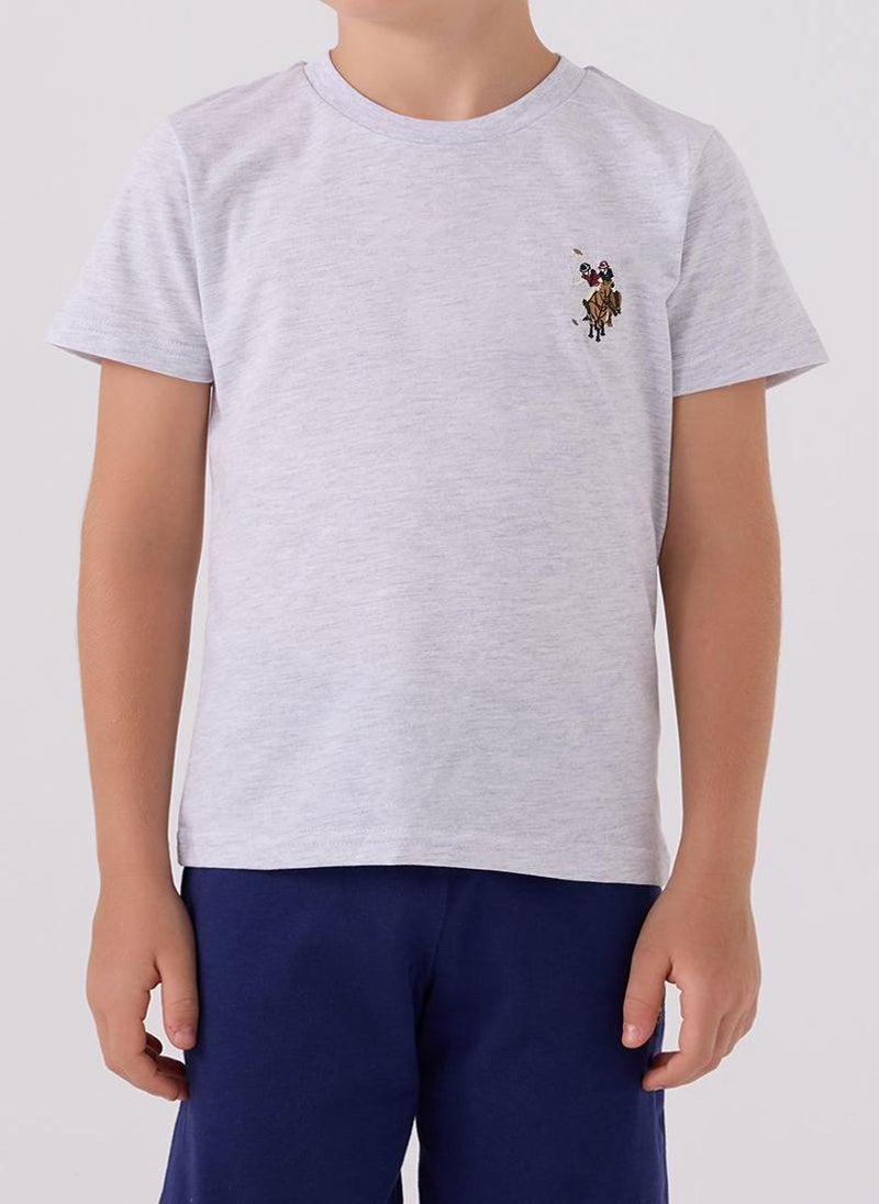 U.S. Polo Assn. U.S. Polo Assn. Boys White-Navy Bermuda Set  - Image 4