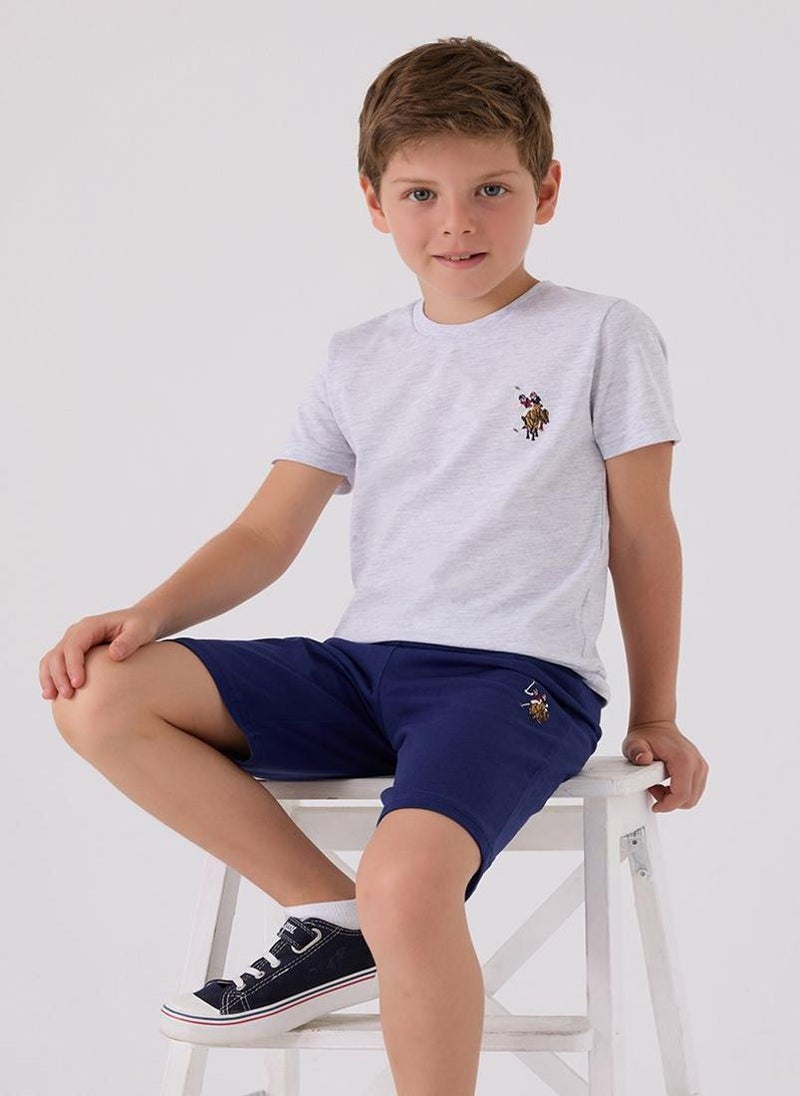 U.S. Polo Assn. U.S. Polo Assn. Boys White-Navy Bermuda Set  - Image 3