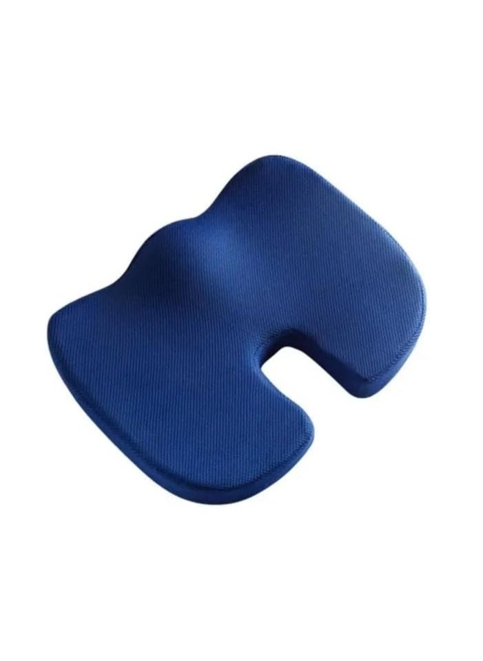 VIO Memory Foam Seat Cushion with Cover Orthopedic Non Slip Chair Pad for Tailbone Sciatica Lumbar Support Lower Back Pillow Hip Pain Relief for Home Office Chair Car Wheelchair Dark Blue  - Image 1