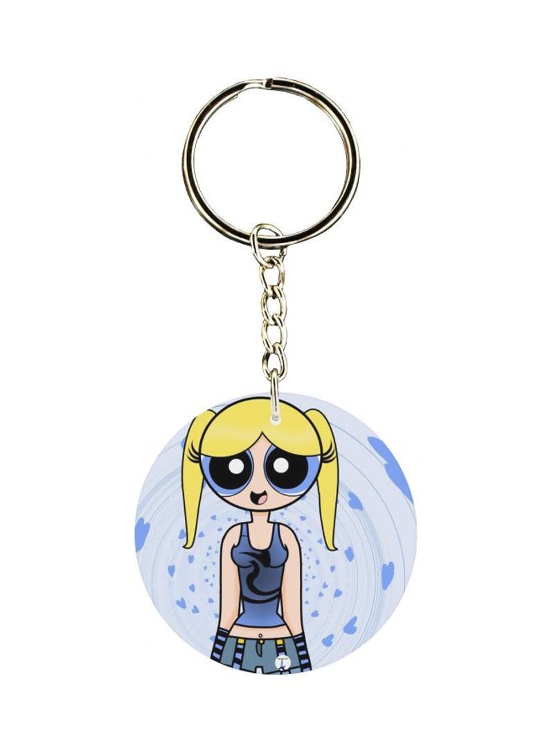 Power Puff Girl Printed Keychain