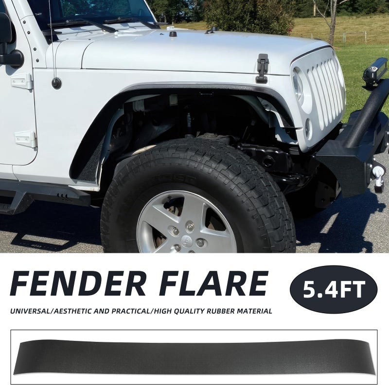 KEEPDSGN Fender Flares Black 4PCS Universal Flexible 6" Wide Body Kit Wheel Arches Durable PP Off-Road Fender Wheel Flares Fit for Most Cars SUV Trucks Off-Road Jeep - Image 2