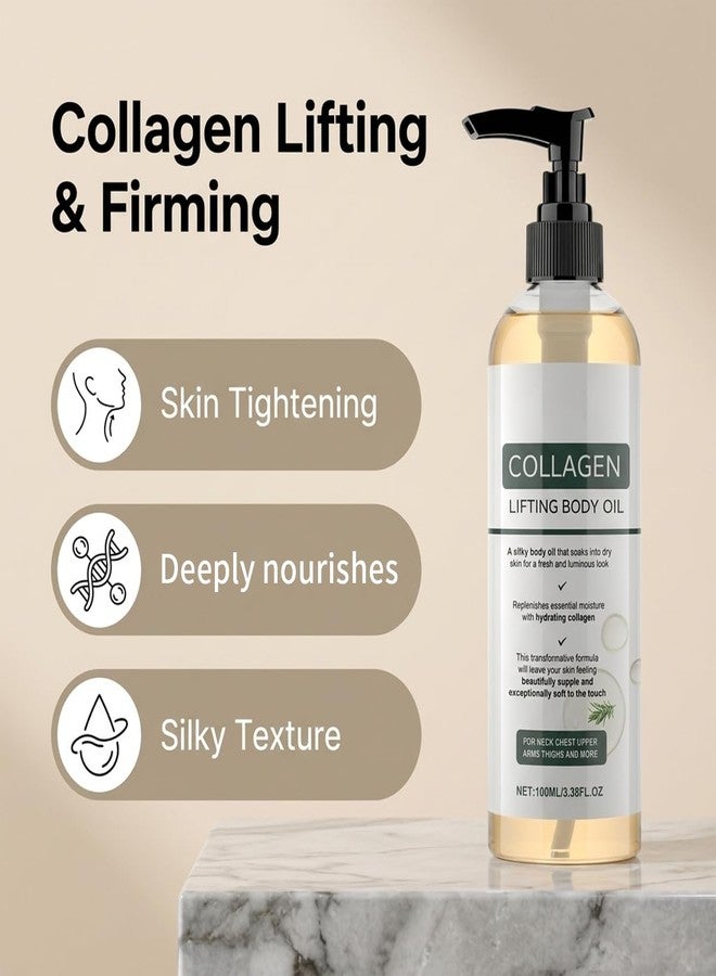 Aiwejay Collagen Body Oil, Lifting Formula for Skin Firming and Hydration, Lightweight Non-Greasy Moisturizer, Smooth and Silky Anti-Aging Care for Women and Men, 3.8 Fl Oz - Image 3