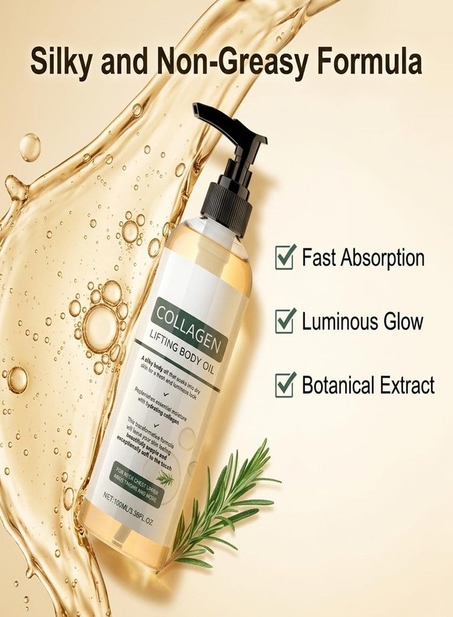Aiwejay Collagen Body Oil, Lifting Formula for Skin Firming and Hydration, Lightweight Non-Greasy Moisturizer, Smooth and Silky Anti-Aging Care for Women and Men, 3.8 Fl Oz - Image 5