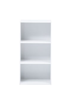 3-tier Engineered Wood Open Shelf- White | Triple-Layered Engineered Wood Shelves | Wooden Organizer | Open Wooden Cabinet with Shelves | Wooden Display Shelf| Book Shelf