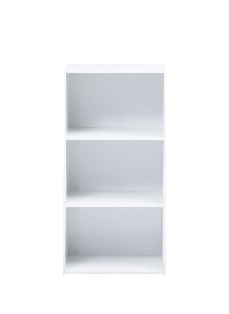 WT-EASYCARE - 3-tier Engineered Wood Open Shelf- White | Triple-Layered Engineered Wood Shelves | Wooden Organizer | Open Wooden Cabinet with Shelves | Wooden Display Shelf| Book Shelf - Image 1