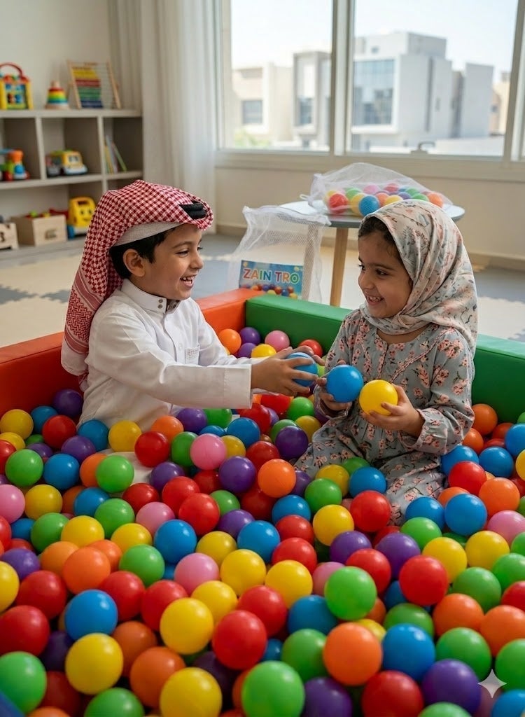 مجموعة كرات لعب ناعمة متعددة الألوان مكونة من 50 قطعة، كرات أطفال مكونة من 50 قطعة، مجموعة كرات لعب مع حقيبة شبكية - Image 4
