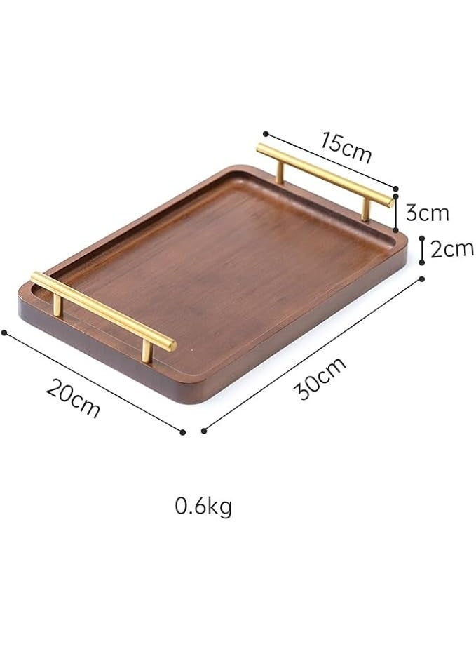 DUNISO Coffee Serving Tray with Gold Handles, Non-Slip Raised Edges, Serving Plate Food Tray for Breakfast, Coffee, Dinner & Bar, Dessert Plate Decorative Tray for Kitchen, Bedroom (19 x 30 x 2 cm) - Image 5