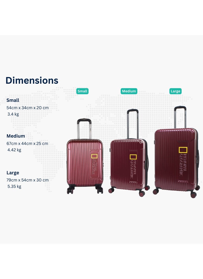 NATIONAL GEOGRAPHIC حقيبة سفر كبيرة من National Geographic Canyon مصنوعة من مادة ABS/PC الصلبة، لون عنابي، خفيفة الوزن وقابلة للتمدد ومضادة للسرقة ومزودة بسحاب وقفل TSA، حقيبة سفر بعجلات مزدوجة (28 بوصة)  - Image 5