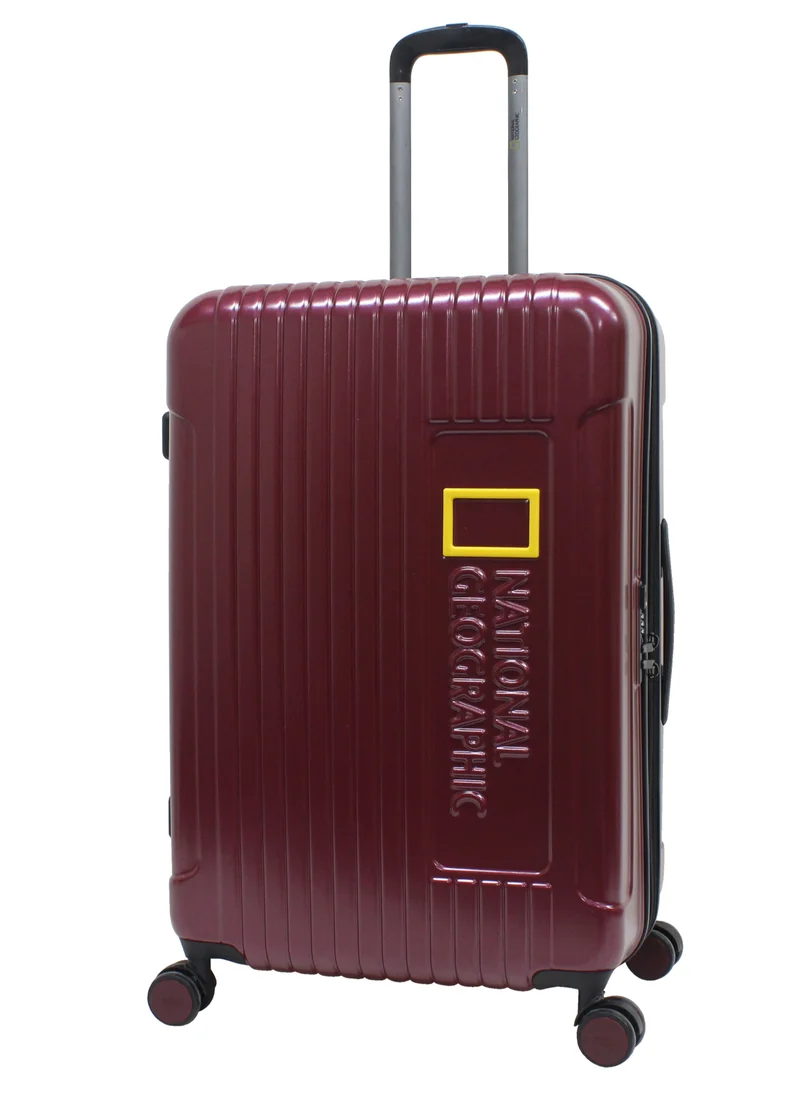 NATIONAL GEOGRAPHIC National Geographic Canyon ABS/PC Hardshell Large Check-In Suitcase Burgundy, Durable Lightweight Expandable Anti-theft Zipper TSA Lock Travel Luggage, 4 Double Wheel Trolley Bag (28 Inch)