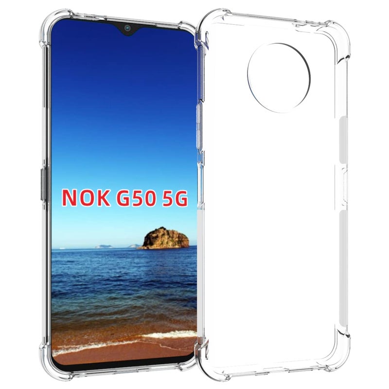 USTIYA Case for Nokia G50 5G Clear Crystal Soft TPU Four Corners Bumper Protect Camera Protective Cover Transparent Phone Case - Image 3