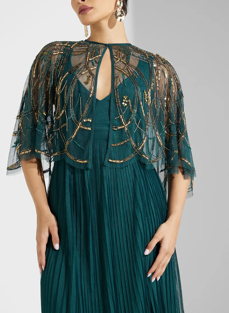 Amelia Rose Pleated Evening Dress