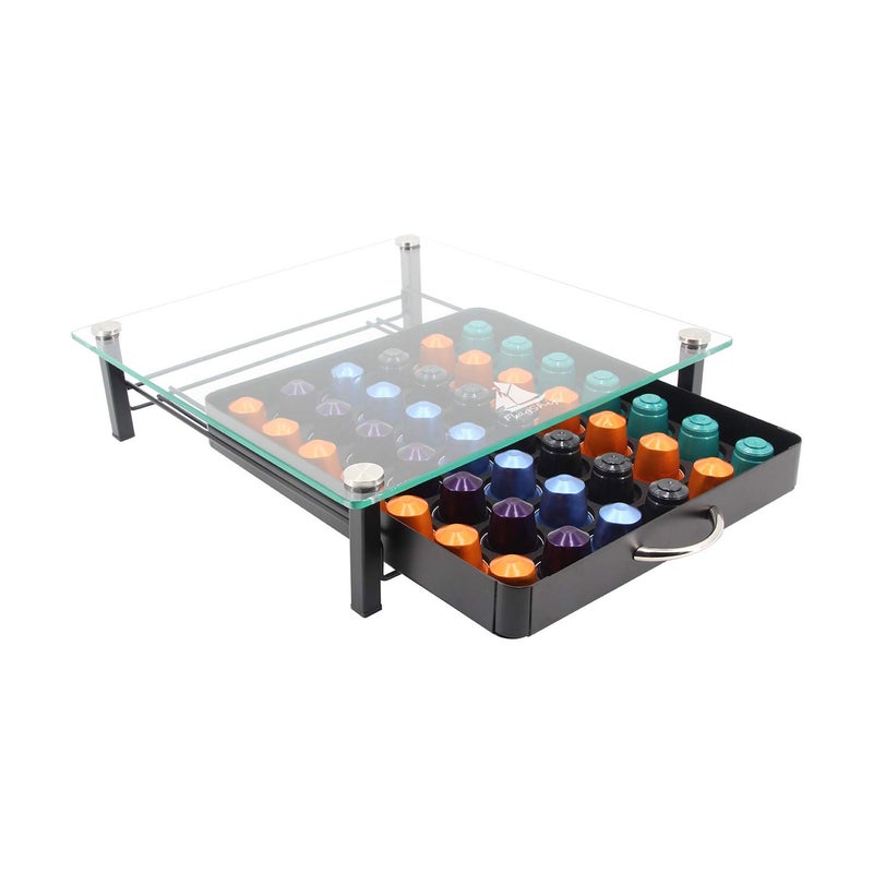 Flagship Pod Holder Drawer for Nespresso Capsule Holder Original Pod Holder Drawer Glass (42 Originalline Pods) - Image 1