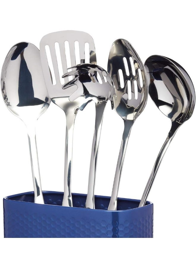 KitchenCraft Lovello Midnight Navy Utensil Store, 20X10X21Cm, Gift Tagged - Image 1