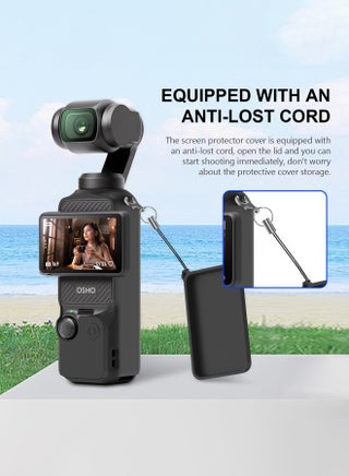 DJI OSMO Pocket 4 Accessory Kit, Silicone Protective Case Cover, Tempered Glass Screen Protector, Lens Protector (Black) - view 4