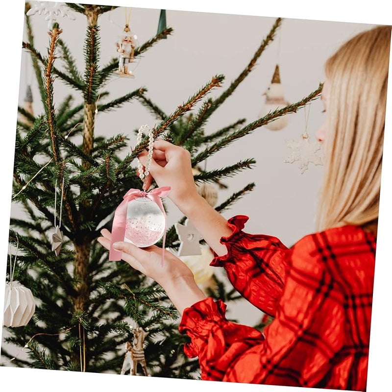 6 قطع صندوق هدايا دائري شفاف بتصميم اللؤلؤ الاصطناعي لتخزين الحلوى والوجبات الخفيفة - Image 3