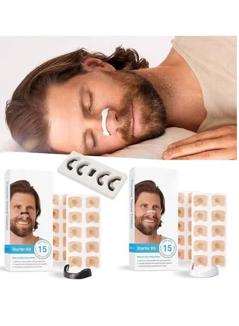 عبوة من 15 شريطًا لاصقة أنف ، شريط أنفي للتنفس،مغناطيسية مضادة للشخير أنف ، آمنة وفعالة، تنفس أفضل، لاصقات أنف ضد الشخير - Image 1