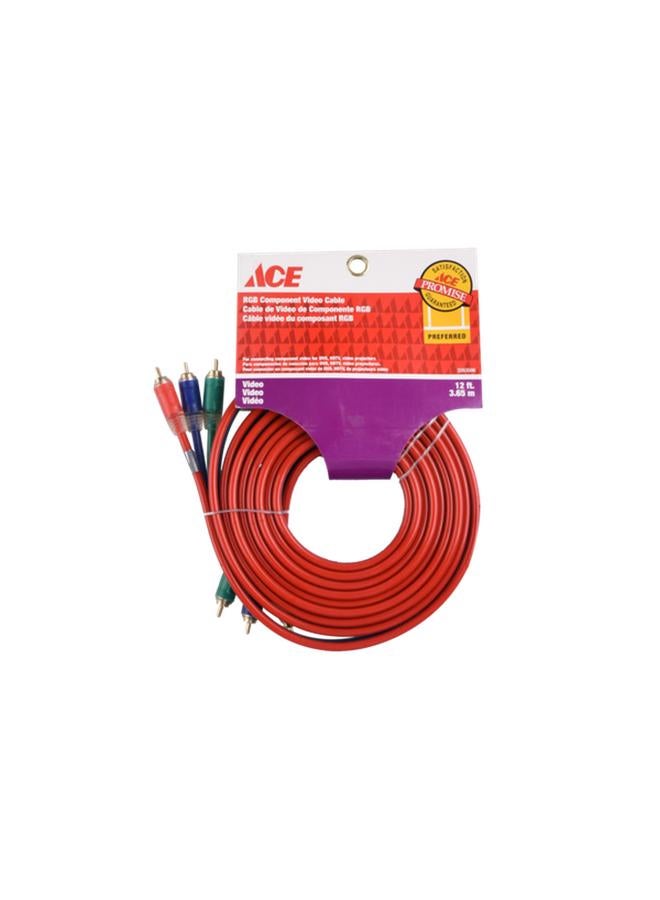 آيس كابل فيديو مكون عالي الجودة ومشفر بالألوان RGB باللون الأحمر بطول 12 قدمًا 3263506