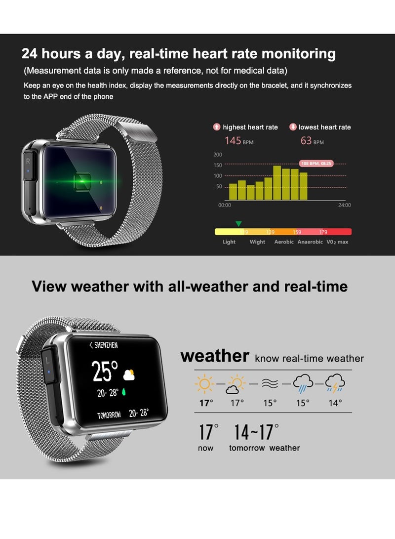 Men's Fully Intelligent Bluetooth Calling Watch, Answering Phone Watch, Heart Rate Monitor, Fitness Waterproof Intelligent Reminder Selfie, Sleep Monitoring, Replaceable Watch Strap - Image 4