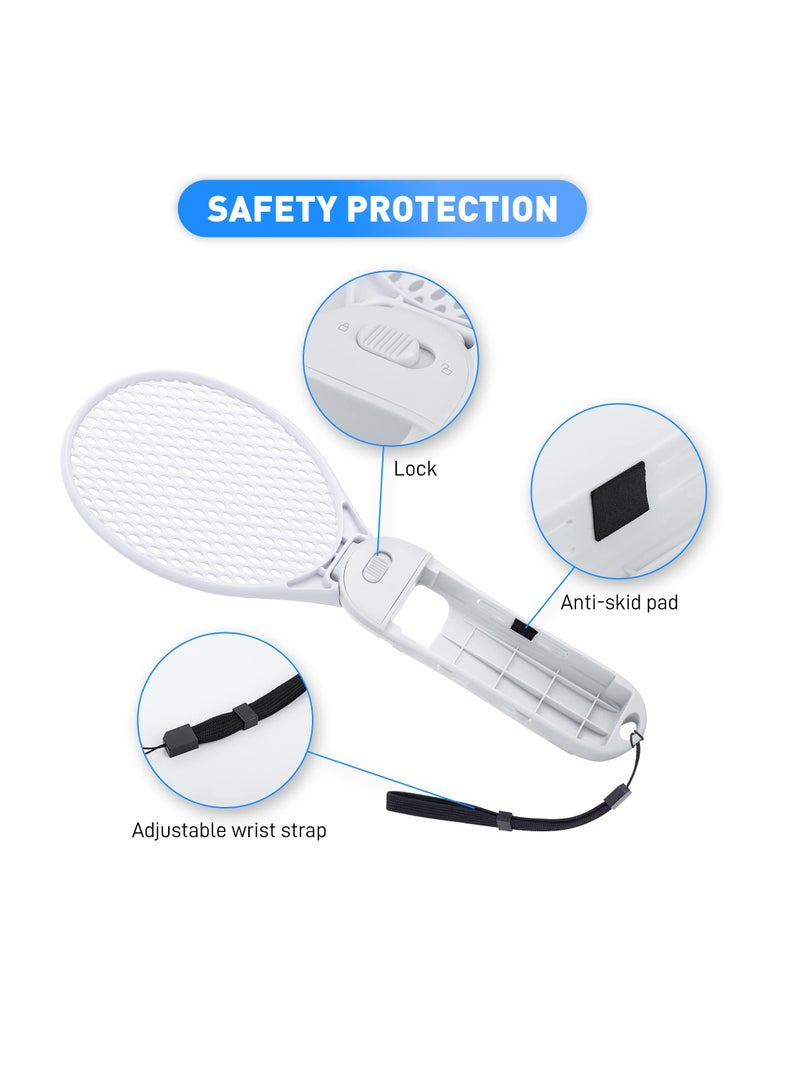 KASTWAVE Detachable Tennis, KASTWAVE Fit for Switch & Switch OLED Joycon Controller Grip with Wrist Strap for Nintendo Switch Sports & Mario Tennis Aces White Accessories Enhance Gaming Experience (2 pack) - Image 3