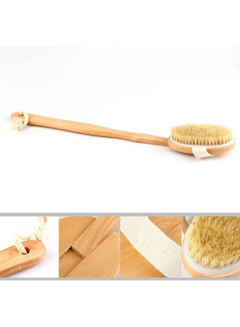 VIUAUAX Bath Brush Long Handle Shower Brush Soft Body Brush Back SPA Clean Natural Bristles Exfoliating Brush Long Wooden Handle Cleans the Body Easily - Image 5