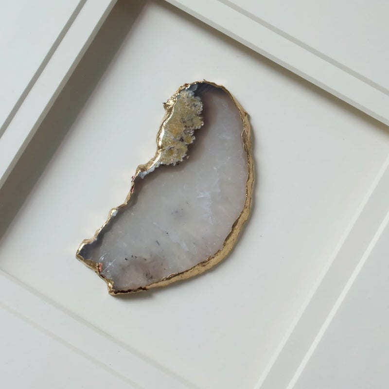 Jhumeg Agate Wall Decor,3d Bathroom Wall Art Paintings,Living Room Decor Aesthetic,Silver Framed Canvas Wall Art Prints for Bedroom,Kitchen,Office,Stone Artwork for Walls,Dining Room,Textured Decorations - Image 3